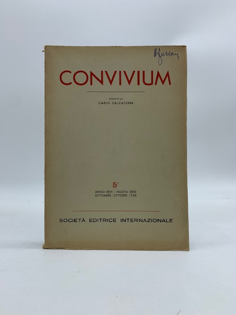 Convivium fondato da Carlo Calcaterra. Nuova serie, 5, settembre-ottobre 1958